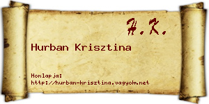 Hurban Krisztina névjegykártya
